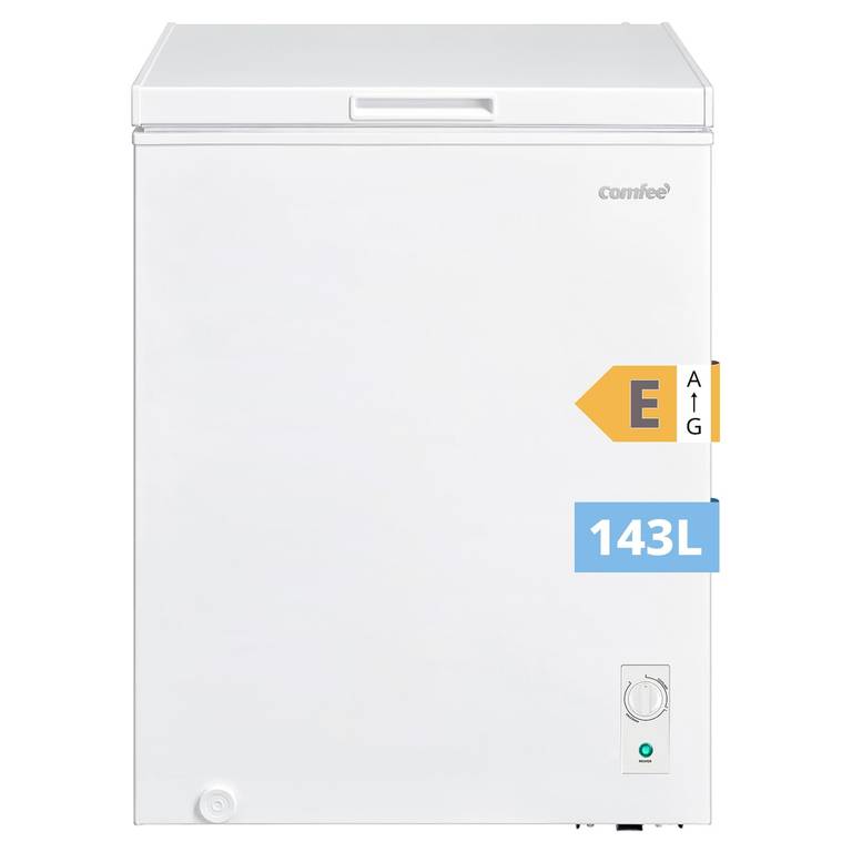 Congelador arcón Comfee RCC146WH2EU(E) 143L convertible a frigorífico con compresor inverter, silencioso y apto para garajes