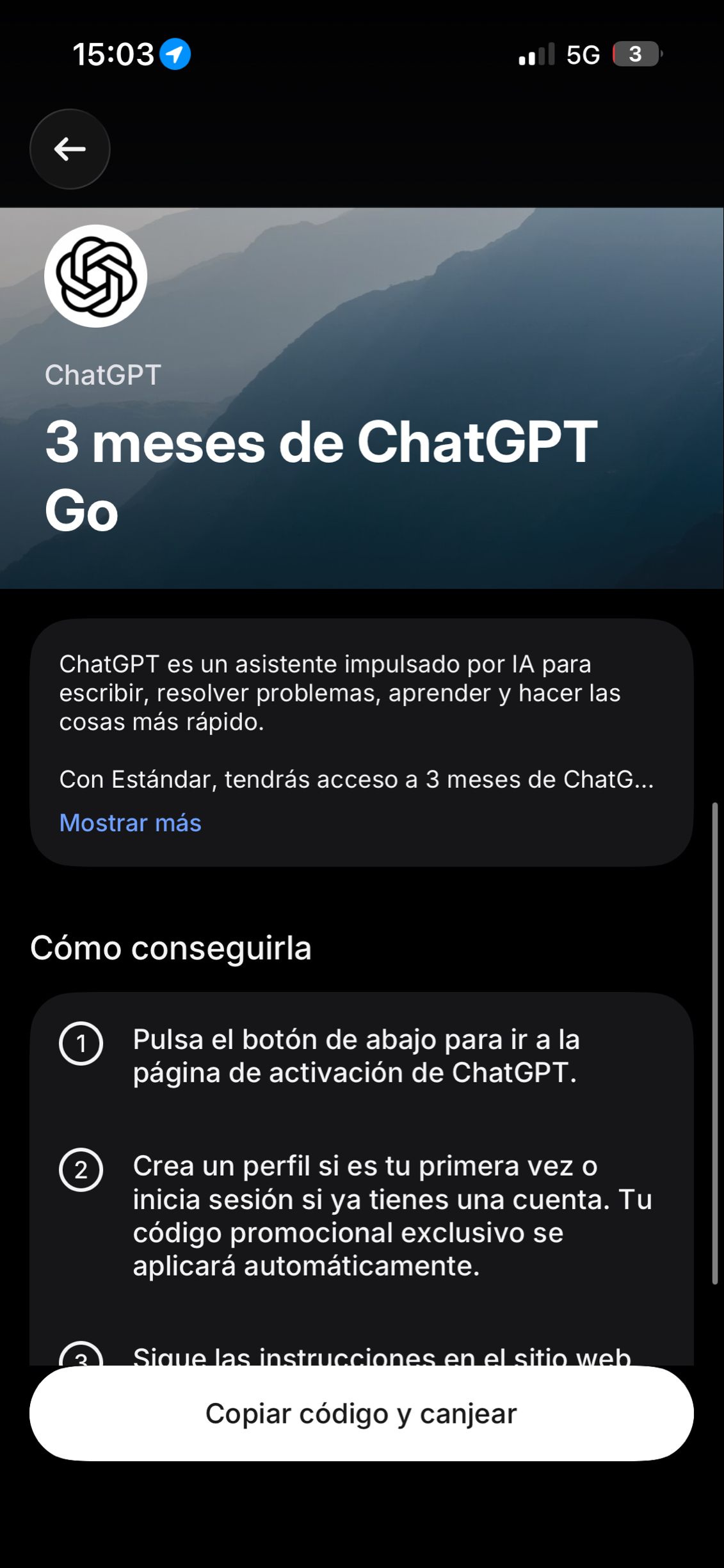 3 meses Chat GPT GO con REVOLUT