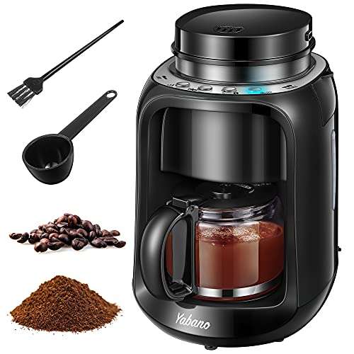 Yabano cafetera de Goteo con Molinillo Grano, 2 IN 1 Cafetera de filtro,  600W y Filtro Lavable Compatible con café molido, jarra térmica »  Chollometro