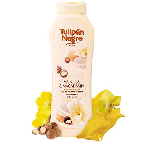 2x Tulipán Negro - Gel de baño y ducha, Vainilla y Macadamia, 720 ml [1'19€/ud]