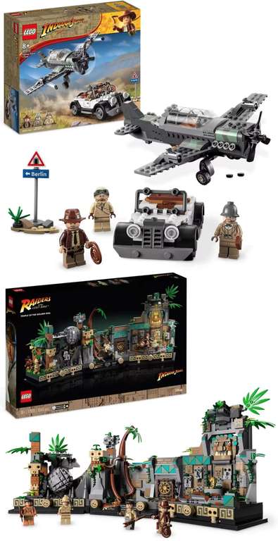 Pack LEGO Indiana Jones: Templo del Ídolo Dorado + Persecución del Caza + Figura a Elegir LEGO VIDIYO