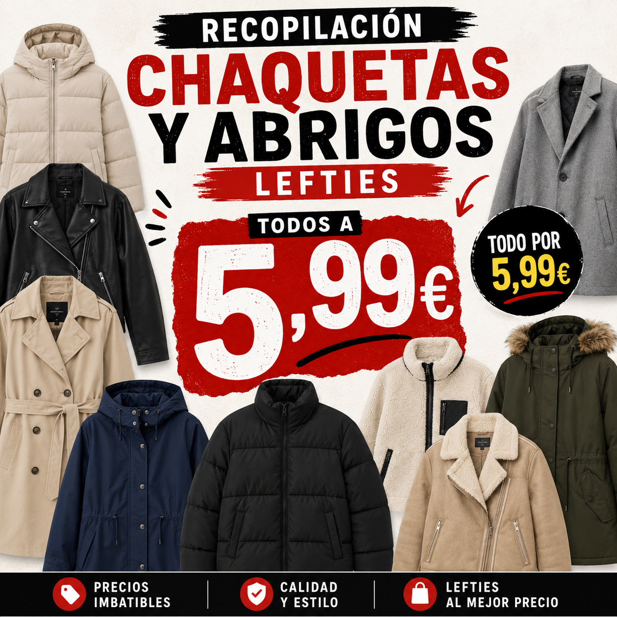 Recopilación de chaquetas y abrigos Lefties por 5,99€!!