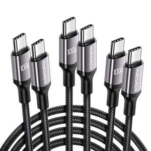 3x Cables USB-C a USB-C 100W [Pack 2M+2M+1M] ]
