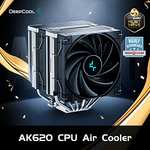DeepCool AK620 - Disipador de CPU con 6 Heatpipes, 2X 120mm FK120 Ventiladores FDB PWM, 220 W, Compatible con LGA1700 y AM5