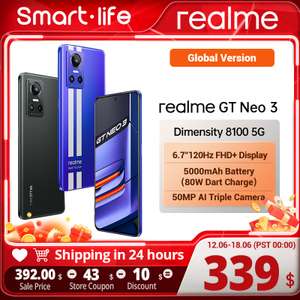 Realme GT NEO 3 5G 12/256, 80W y 5000mAh, OLED de 6,72 pulgadas y 120Hz, IMX766 OIS, Global.Precio mínimo!!!