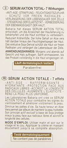 Babaria - Sérum Facial 7 Efectos Acción Total, con Aloe Vera, Antipolución, Uso Diario, 84% Ingredientes Naturales, Vegano - 50 ml