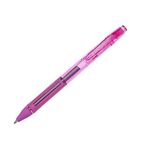 Amazon Basics - Bolígrafos de gel de punta media, 6 unidades, colores surtidos