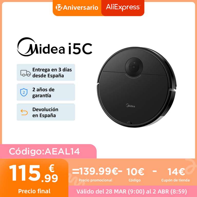 Aspiradora Robot MIDEA F5 con Base de Carga Limpieza Inteligente en Tienda  Inglesa