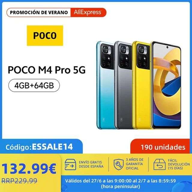 POCO-M4 PRO Teléfono Móvil 5G, Celular con 4 y 64 GB (tb disponible 8+128)