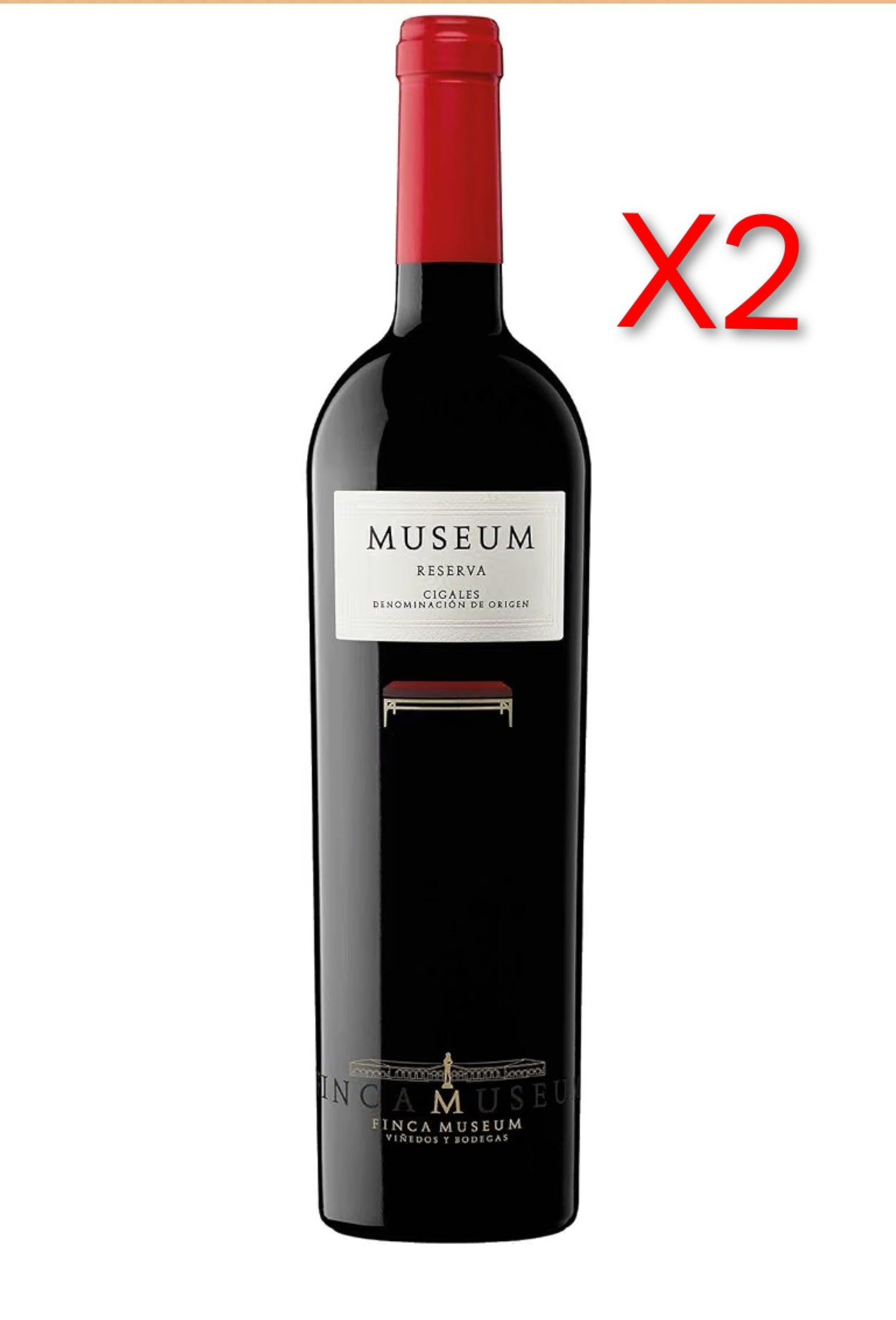 X2. Museum Reserva | Vino Tinto DOC Cigales | 750 ml | Variedad Tinta del País | Sabroso y Armónico Perfecto Acompañante de Carnes Rojas