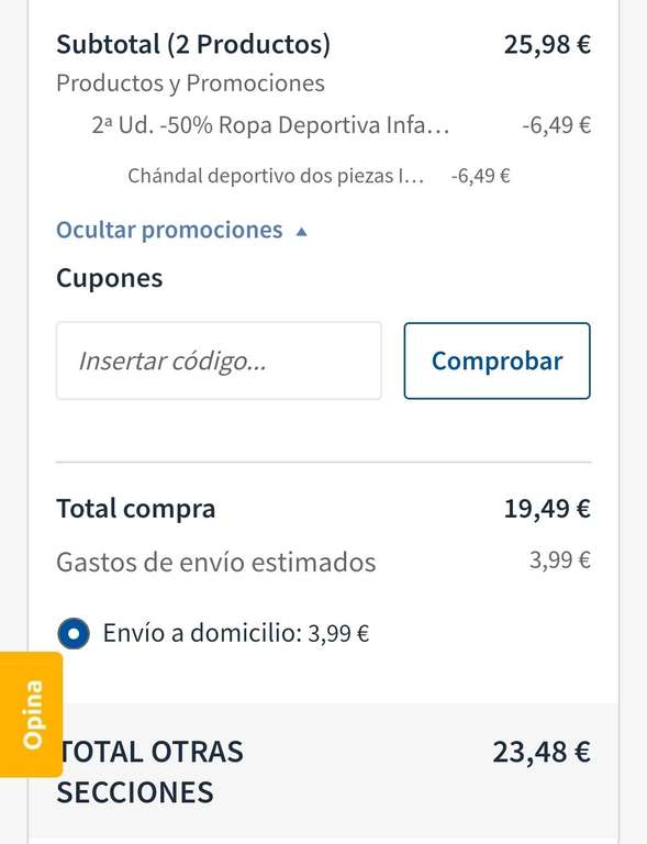 Ofertas 2ª Ud. -50% Ropa Deportiva Infantil. Envíos gratis a partir de 30€. Recogida gratis en tienda.