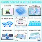 OUKITEL OT6 Tablet 10.1 Pulgadas - Android 13 Tablet 16GB+64GB 2TB TF, 8000mAh Batería
