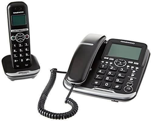 Daewoo Teléfono Combo DTD-5500 | Teléfono Inalámbrico + Teléfono Fijo