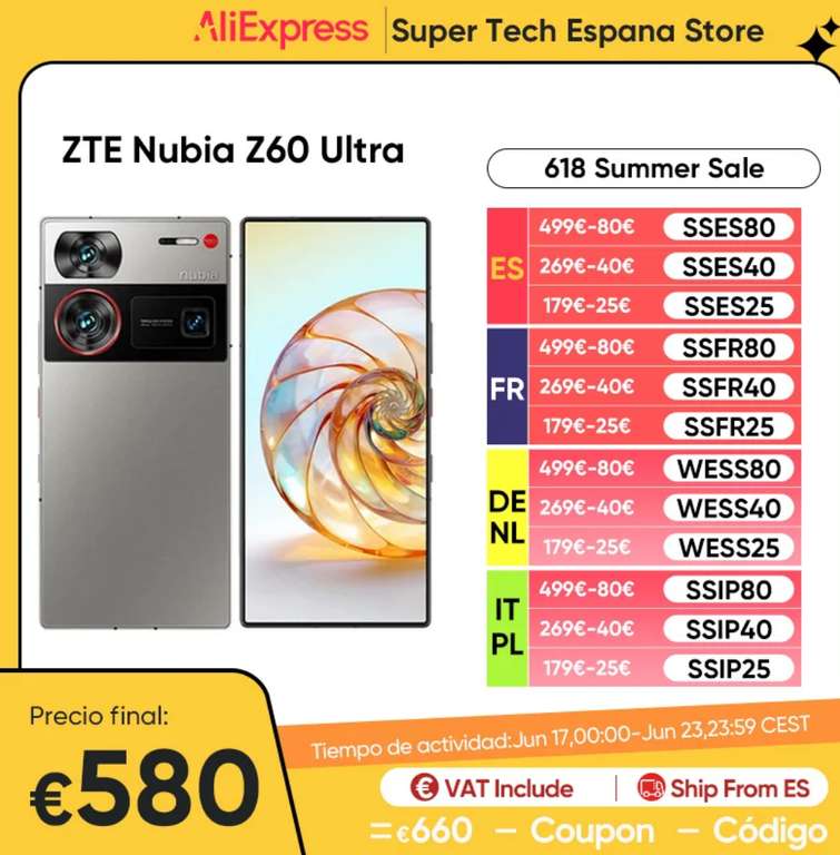 ZTE-teléfono inteligente Nubia Z60 Ultra 5G, Snapdragon 8 Gen 3, pantalla completa de 6,8 pulgadas, frecuencia de actualización de 120Hz