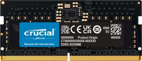 Crucial RAM 8GB DDR5 4800MHz CL40