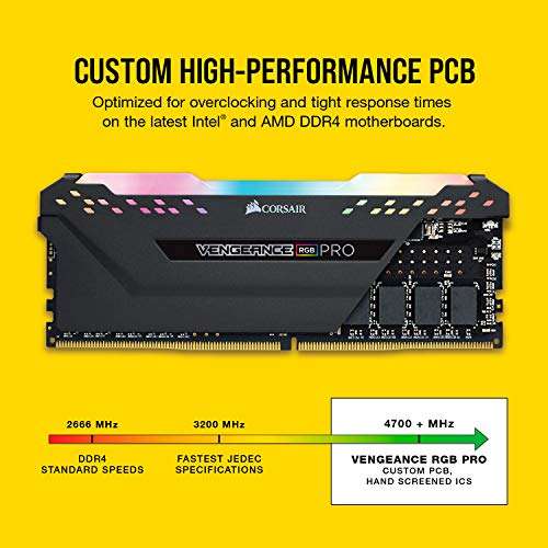 Corsair Módulo de Memoria de Alto Rendimiento 16 GB, DDR4 3200 mHz XMP 2.0 C16