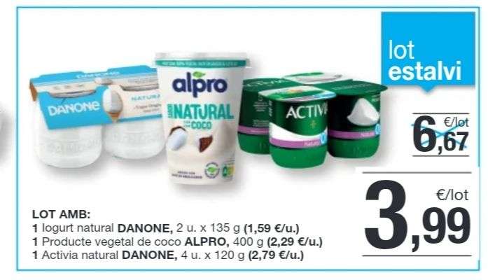 Yogur natural pack 4 unidades 120 g · DANONE · Supermercado El Corte Inglés  El Corte Inglés