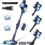 PrettyCare-aspiradora inalámbrica W400, aspirador de pie automático, Varita flexible de 180 °, palo ligero 6 en 1, potente con 25kPa