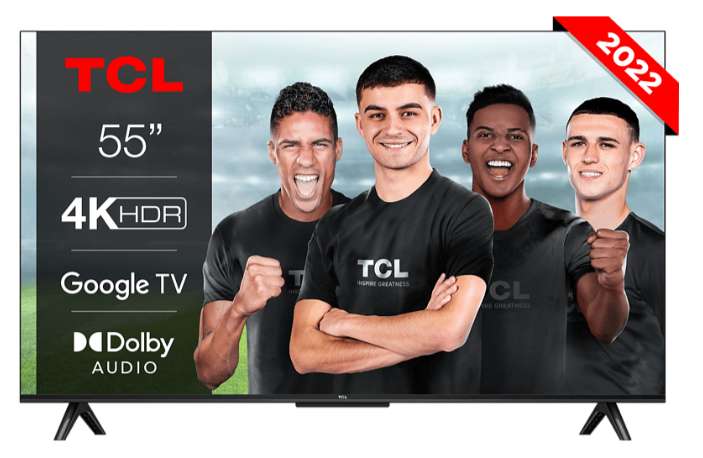 TV LED 55" - TCL 55P635, LCD, 4K HDR TV, Google TV, Control por voz, Smart TV, Dolby Audio, HDR10, Negro