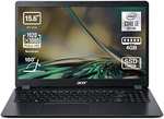 Acer Aspire 3 A315-56 - 15.6” Full HD, Laptop (Intel Core i3-1005G1, 4GB RAM, 128GB SSD, Intel UHD Graphics, Sin SO), Teclado QWERTY Español