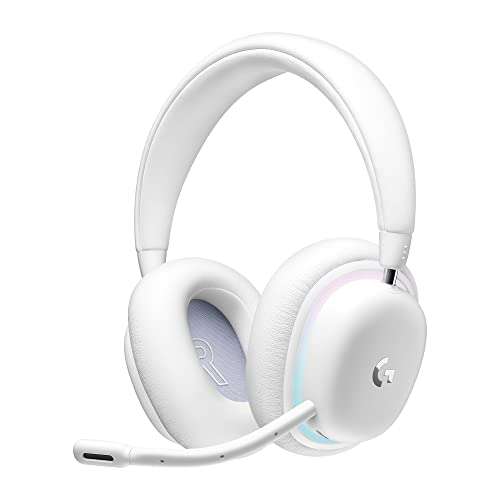 Logitech G G735 Auriculares Inalámbricos Gaming, LIGHTSYNC RGB Personalizable, LIGHTSPEED, Bluetooth, Conector 3,5mm - Blanco Niebla