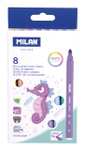 MILAN Caja de 8 rotuladores de punta cónica, colores pastel