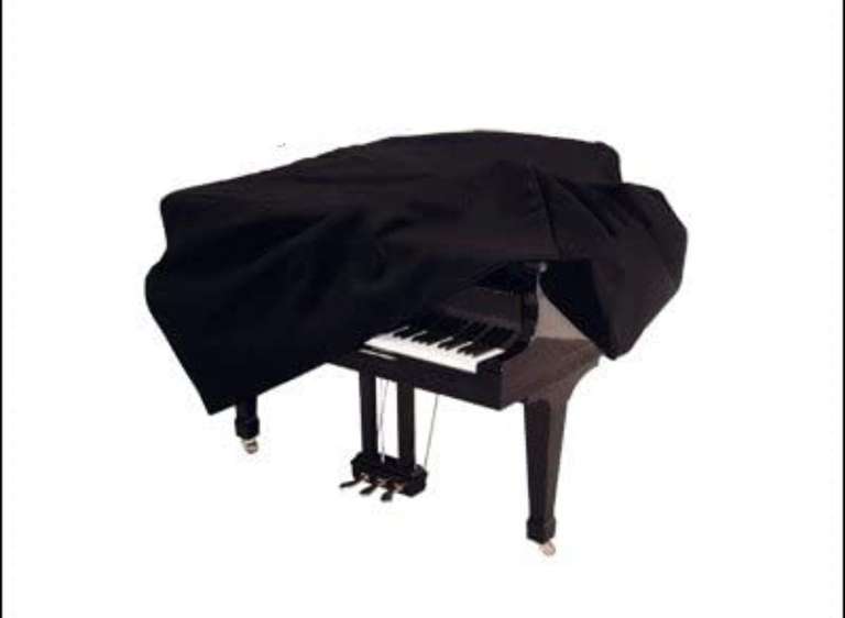 Funda de terciopelo para piano de cola (color negro)