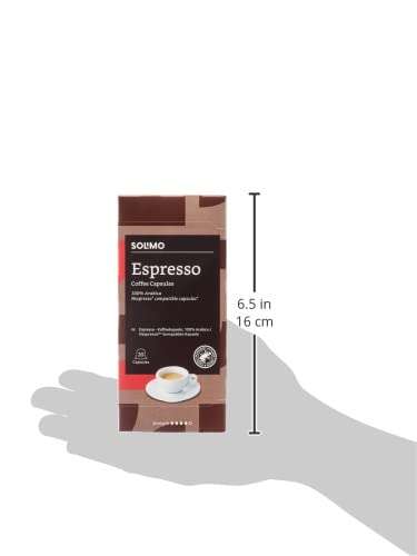 Solimo Pack 80 cápsulas con variedades de café compatibles con Nespresso, 20 Espresso + 20 Lungo + 20 Ristretto + 20 Lungo Decafeinado