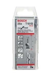 Bosch Professional 25 x Hojas de sierra de calar T 101 B (para Madera blanda, corte recto, accesorios Sierra de calar)