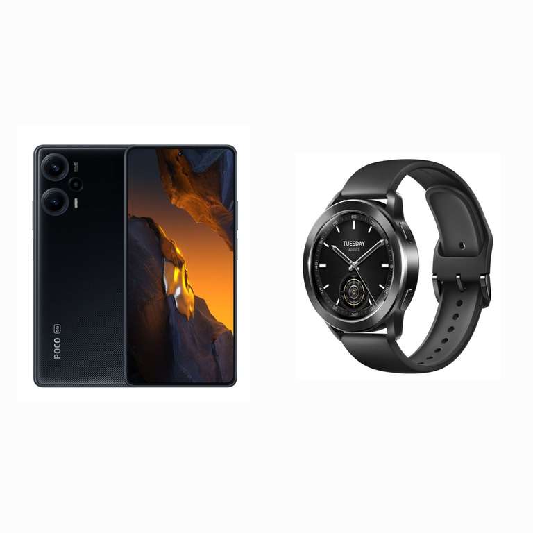 POCO F5 Negro 12 GB + 256 GB+Xiaomi Watch S3 Negro(294,62€ si tienes 6.437 Mipoints)