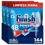 Combo FINISH: Finish Poweball Power All in 1 Regular 144 pastillas + Finish Abrillantador 3x500ml + 6 Ambientadores (Limpiamáq. en desc)