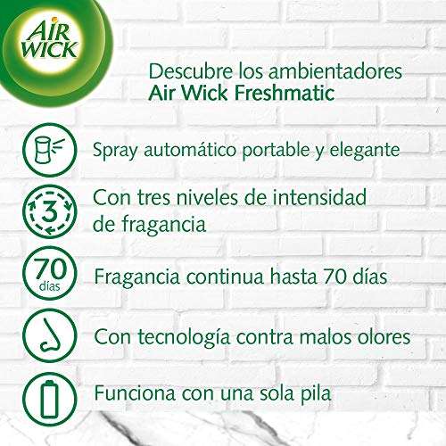 Air Wick Freshmatic - Recambios de ambientador spray automático, esencia para casa con aroma a nenuco - Azul, 250 ml (Paquete de 6)