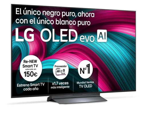 LG OLED 55C54LA 55" (Smart TV de 139,7 cm con tecnología OLED, píxeles autoluminiscentes, refresco de 144 Hz, procesador inteligente α9)