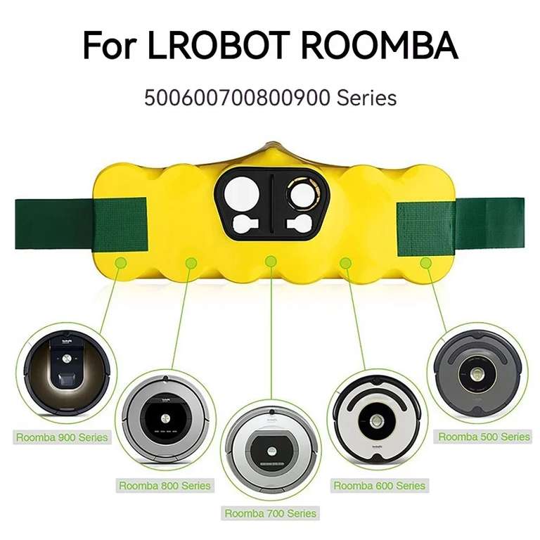 Batería Para Robot aspirador IRobot Roomba, 5000mAh, 14,4 V, Válida Series 500, 600, 700, 800, 900