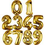 DekoRex número Globo decoración cumpleaños Brillante para Aire en Oro 40cm de Alto. Nº del 10 al 28