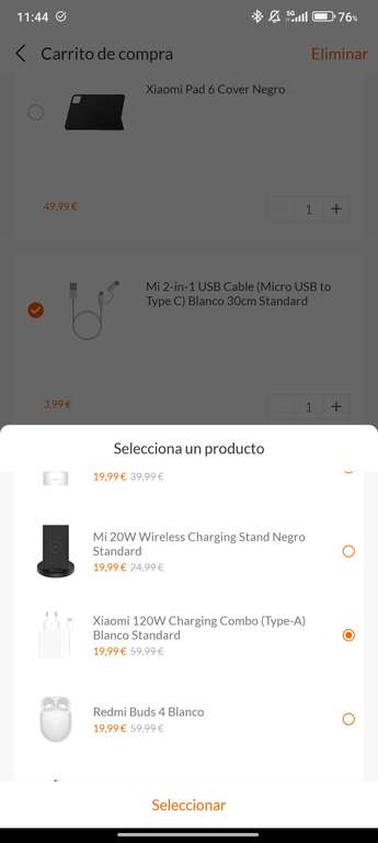 Cargador oficial Xiaomi 120W + Cable USB (13'98€ con mi points). Sigue disponible!