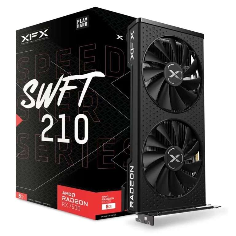 XFX SPEEDSTER SWFT210 AMD Radeon RX 7600 Core Gaming 8GB GDDR6.