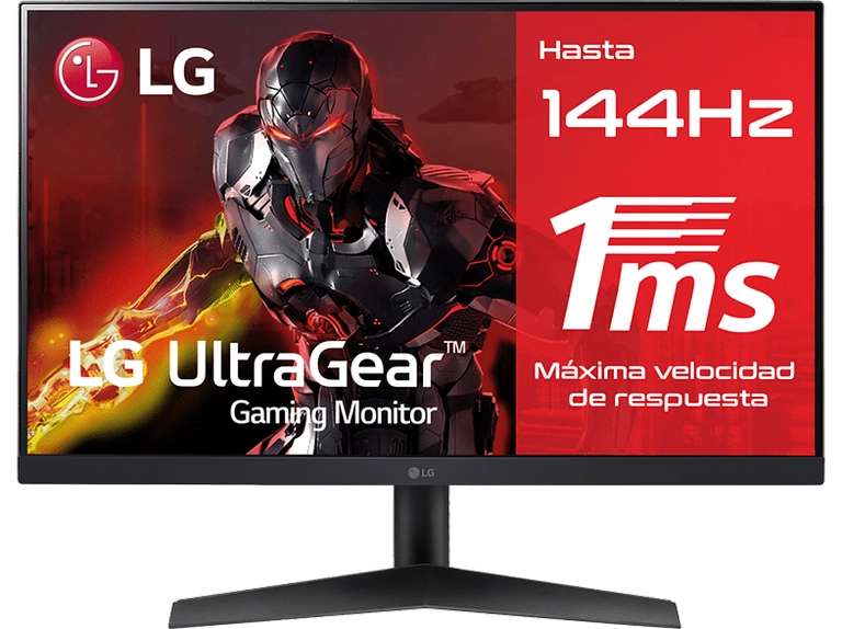 Monitor gaming - LG 24GN60R-B, 23,8", Full-HD, 1 ms, 144Hz, HDMI x2 , Display Port x1,