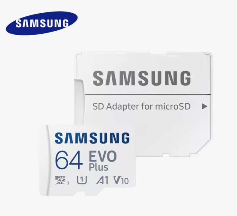 1 de 128Gb + 1 de 64Gb SAMSUNG EVO Plus Micro SD 128Gb + SAMSUNG EVO Plus Micro SD 64Gb. 256Gb por 17,62€.