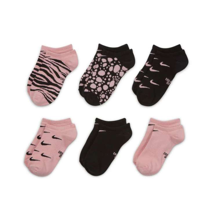 NIKE Pack de 6 pares de calcetines pinkies No Show (Tallas 34 a 42)