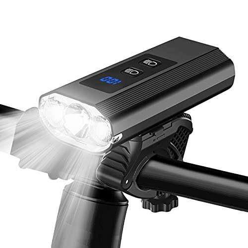 XIAOKOA Luz delantera para bicicleta de 1000 lúmenes, batería de 6000 mAh, impermeable IP65