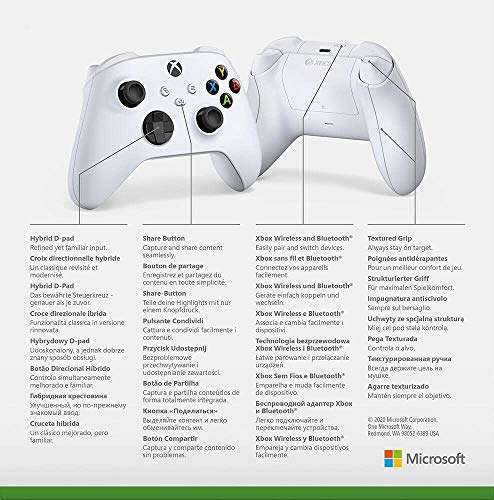 Xbox Mando Inalámbrico, Robot White, Blanco Robot [Varios colores]