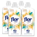 Flor Twist Coco Suavizante Concentrado para la ropa 312 lavados (4 botellas de 78 lavados) + Botanical Origin Suavizante 150 dosis 17,99€