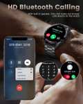 Smartwatch FOXBOX de acero inoxidable, Llamadas, Fitness Trackers con Monitor de Ritmo Cardíaco del Sueño, IP67 Impermeable, iOS y Android.