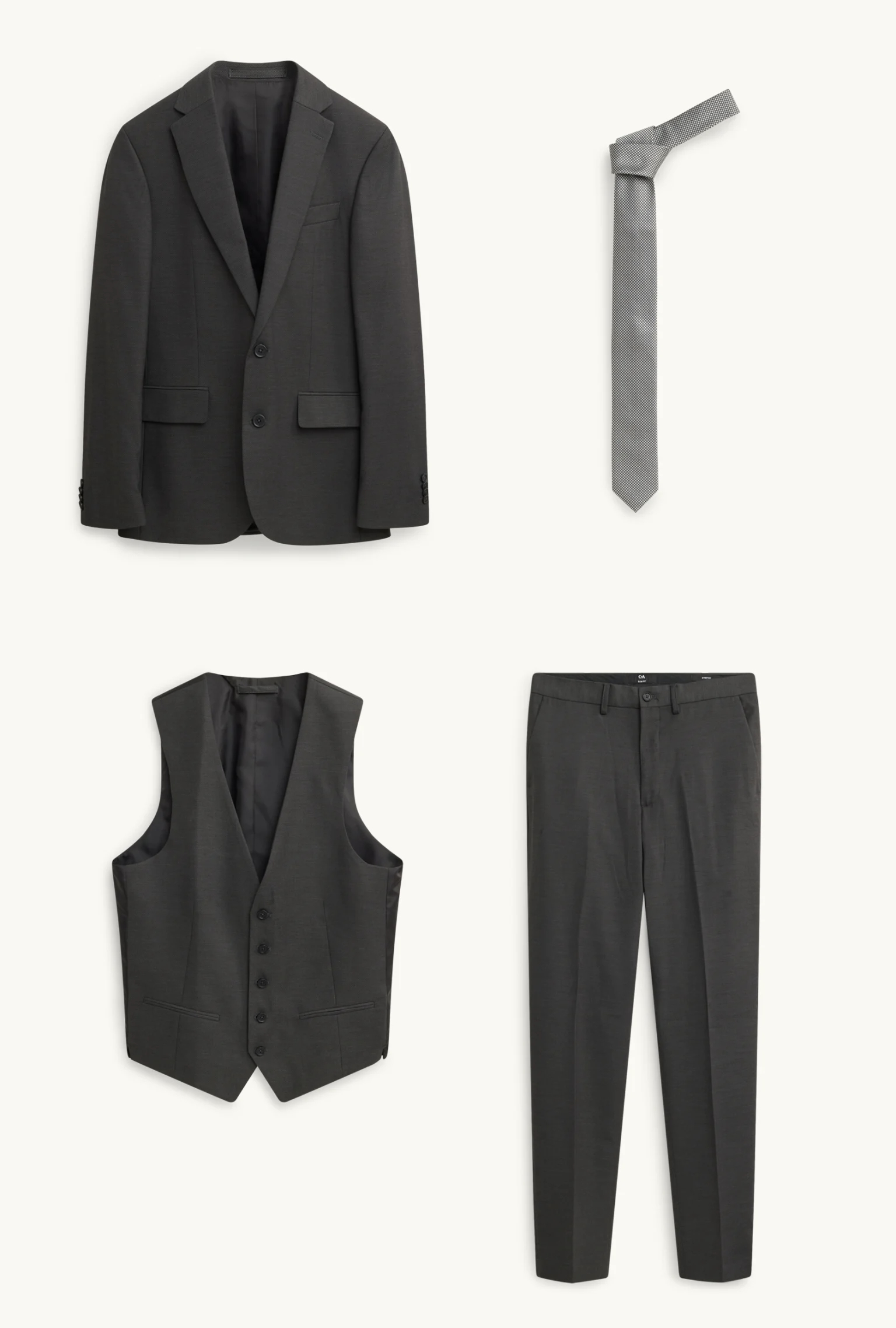 Traje slim fit - 4 prendas (Tallas 25 a 60)