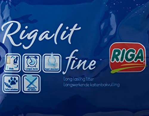 Riga Rigalit Fine - Arena de sílice para Gatos, 1,6 kg