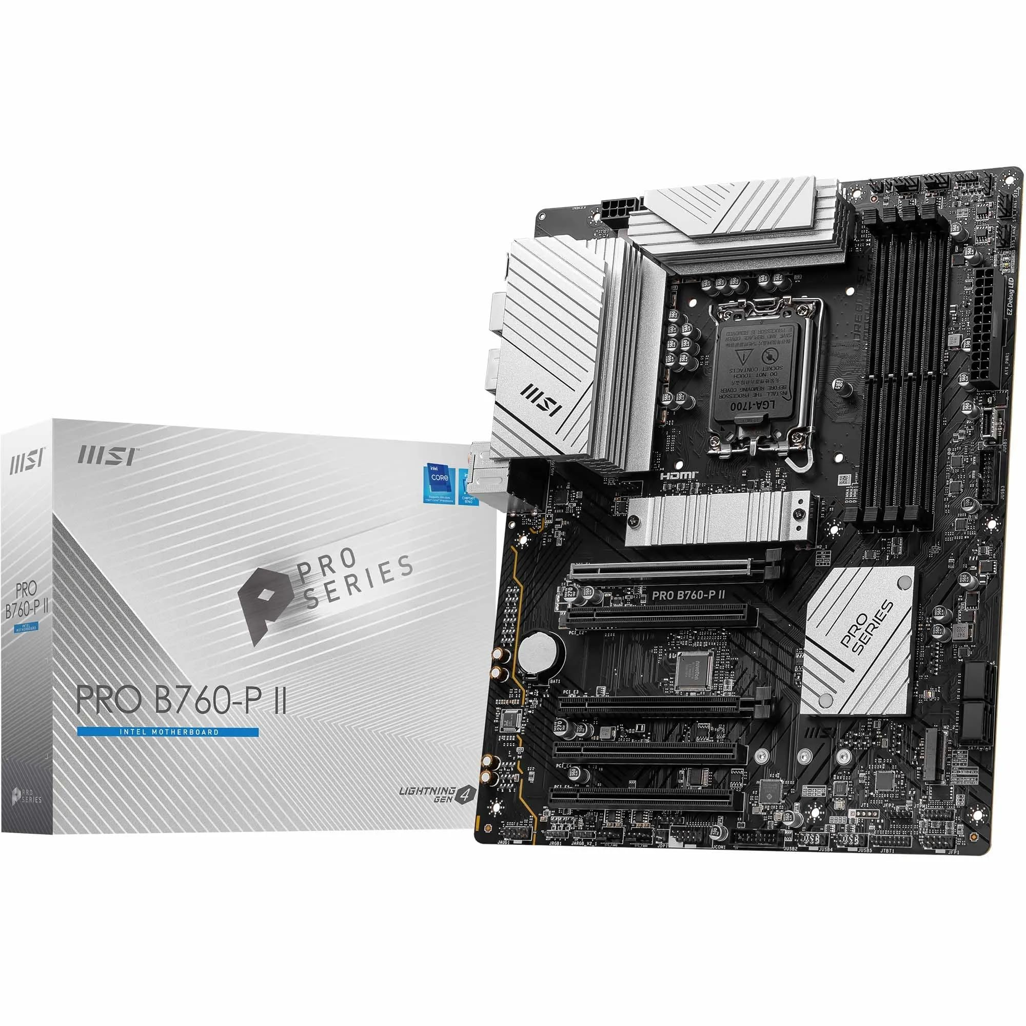 MSI PRO B760-P II – Placa Base ATX B760, LGA1700, DDR5, 2.5G LAN, 2× M.2 PCIe 4.0 [Reaco - Como Nueva; Embalaje Dañado]