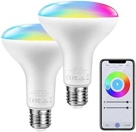 Pack de dos bombillas E27 LED RGB compatibles con Alexa y Google Home + tira LED RGB de 5 metros con mando