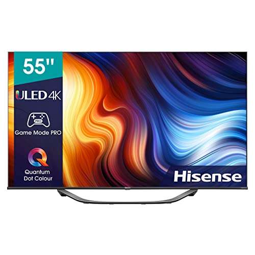 Hisense ULED Smart TV 55U7HQ (55 Pulgadas) 600-nit 4K HDR10+, 120 Hz, Dolby Vision IQ, Disney+, Freeview Play, Alexa Built-in, HDMI 2.1