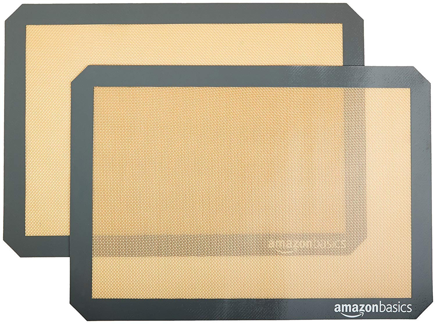 2x tapetes de silicona alimentaria tipo Silpat Amazon Basics 29,5×42 cm, antiadherentes y reutilizables